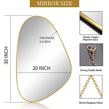 UNZIPE Gold Asymmetrical Mirror for Home Decor