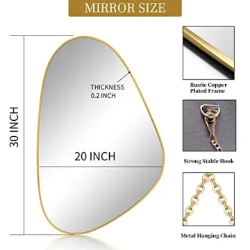 UNZIPE Gold Asymmetrical Mirror for Home Decor