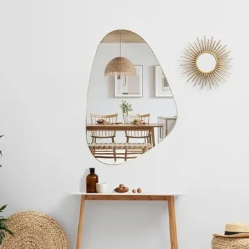 UNZIPE Gold Asymmetrical Mirror for Home Decor