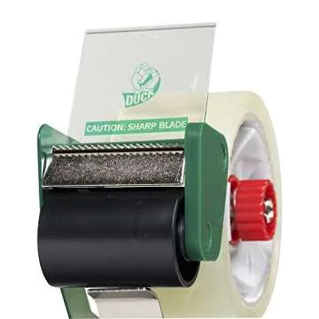 Duck Brand Handled Tape Gun With Clear Packing Tape, 1.88 Inch x 54.6 Yard, 3 Inch Core (669332)