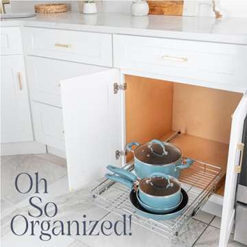 HOLDN’ STORAGE Pull Out Cabinet Organizer, Heavy Duty Caddy w/Lifetime Limited Warranty -20”W x ...