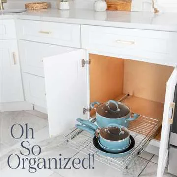HOLDN’ STORAGE Pull Out Cabinet Organizer, Heavy Duty Caddy w/Lifetime Limited Warranty -20”W x ...