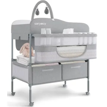 Saryocy Baby Changing Table, Versatile Folding Changing Table, Waterproof Diaper Changing Station, A...