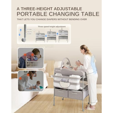 Saryocy Versatile Folding Baby Changing Table with Storage