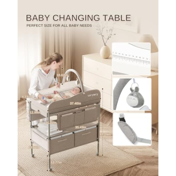 Saryocy Versatile Folding Baby Changing Table with Storage