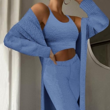 Women’s Sherpa 3 Piece Fuzzy Outfit for Cozy Days