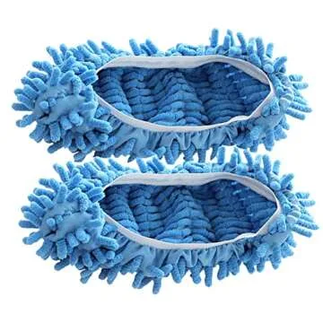ICEN 10Pcs Mop Slippers Shoes Cover, Soft Washable Reusable Covers Microfiber Dust Mops Socks for Women Men Kids Foot Hair Cleaners Sweeping Tool House Office Bathroom Kitchen slipper cover