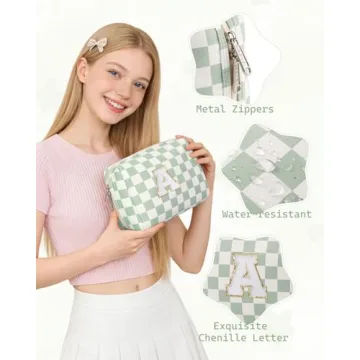Narwey Monogram Makeup Bag for Teens - Trendy & Practical