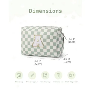 Narwey Monogram Makeup Bag for Teens - Trendy & Practical