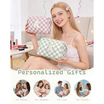 Narwey Monogram Makeup Bag for Teens - Trendy & Practical