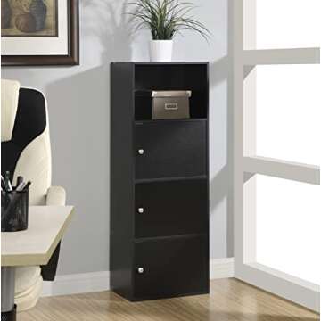 Convenience Concepts Xtra Storage 3 Door Cabinet 16.5" - Modern Storage Organizer with Shelf, 3 Stor...