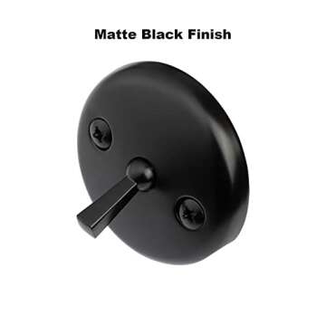 Matte Black Trip Lever Tub Trim Kit Set with Trip Lever Overflow Face Plate, No Putty Gasket,Trip Le...