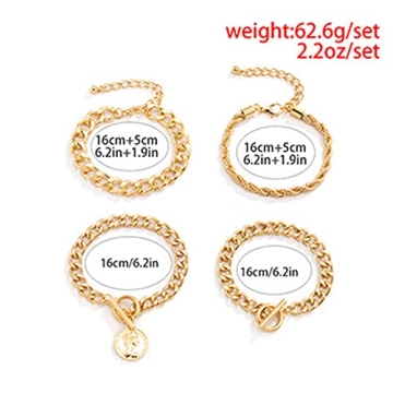Elegant Adjustable Gold Silver Stackable Bracelets Set