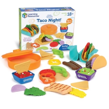 Learning Resources New Sprouts Taco Night! 28 Pieces - Play Food for Kids Ages 18+ Months, Grocery S...