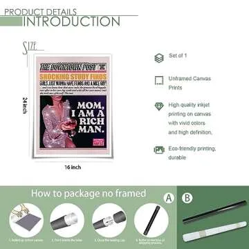 VERENIX Funky Wall Art Groovy poster Print Hot Girls Drink Champagne Preppy Pictures Trendy Newspapers Wall Decor for Living Room Bar Cart 16x24''