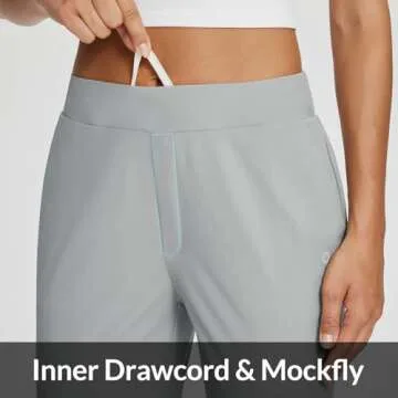 BALEAF Womens Work Pants Stretch Petite Dressy Slacks with Pockets Travel Golf Business Casual Light Grey M