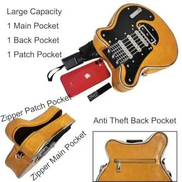 Guitar Shaped PU Leather Crossbody Bag for Women