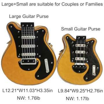 generic Women Guitar Shaped Crossbody Bag Unique PU Leather Shoulder Bag Novelty Music Guitar Purse(Yellow)