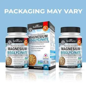 Magnesium Bisglycinate 100% Chelate No-Laxative Effect - Maximum Absorption Magnesium Supplement - Fully Reacted & Buffered for Energy Muscle Bone & Joint Support - Non-GMO Project Verified -180ct
