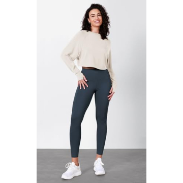 ODODOS Modal Cropped Sweatshirt with Thumb Holes Women
