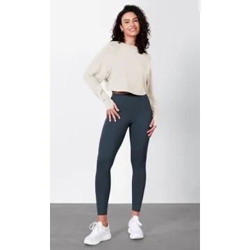 ODODOS Modal Cropped Sweatshirt with Thumb Holes Women