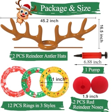 Inflatable Reindeer Antler Ring Toss Game for All Ages
