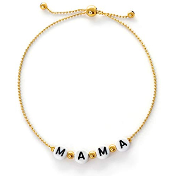 14k Gold Mama Bracelet - Adjustable Mom Jewelry Gift