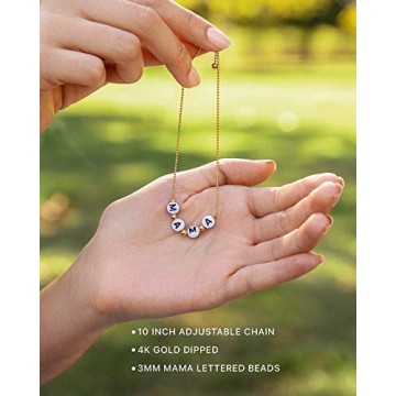 14k Gold Mama Bracelet - Adjustable Mom Jewelry Gift