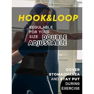KOOCHY Waist Trainer for Women - Waist Trimmer Back Support Belt Sweat Wrap for Weight Loss Workout Fitness Gym Sport(Black,L)