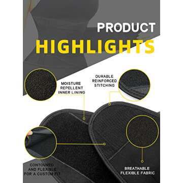 KOOCHY Waist Trainer for Women - Waist Trimmer Back Support Belt Sweat Wrap for Weight Loss Workout Fitness Gym Sport(Black,L)