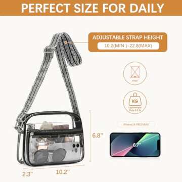 BOSTANTEN Clear Bag | Stylish Stadium Approved Crossbody Purse for Women