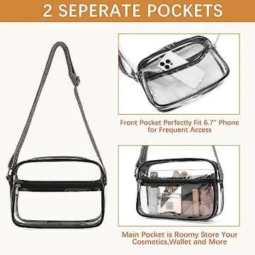 BOSTANTEN Stadium Approved Clear Bag for Women