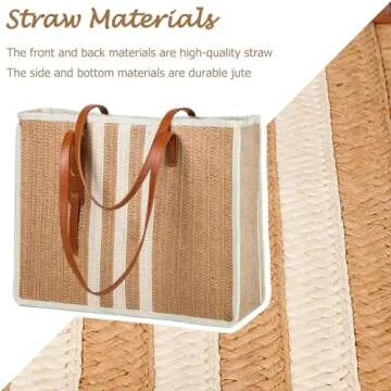 YIKOEE Large Straw Tote Bag for Summer Adventures