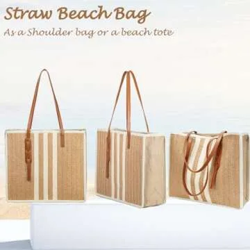 YIKOEE Large Straw Tote Bag for Summer Adventures