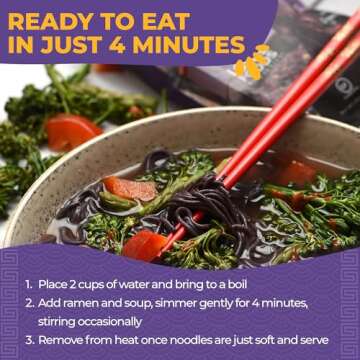 Lotus Foods Organic Forbidden Rice Ramen With Miso Soup - Gluten Free Ramen Noodles, Whole Grain Noodles, Organic Vegan Ramen, Rice Noodles, Miso Soup - 2.8 Oz Bags (Pack of 10)