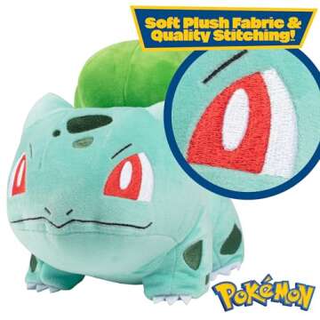 Pokemon 8" Bulbasaur Plush - Officially Licensed - Generation One Starter Figure - Authentic Soft Stuffed Animal Toy - Valentine's Day & Easter Basket Stuffer Gift for Kids, Boys, Girls - 2+