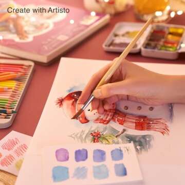 ARTISTO Watercolor Pads 9x12”, Pack of 2 (60 Sheets), Glue Bound, Acid-Free Paper, 140lb (300gsm), Perfect for Most Wet & Dry Media, Ideal for Beginners, Artists & Professionals