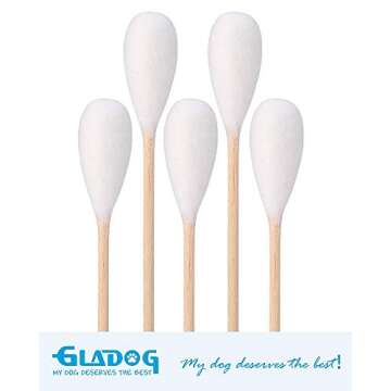 GLADOG 6 Inch Cotton Buds for Safe Dog Ear Cleaning