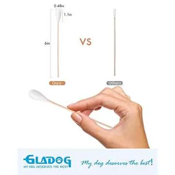 GLADOG 6 Inch Cotton Buds for Safe Dog Ear Cleaning