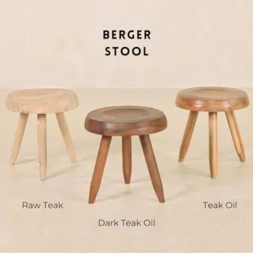 TREEHAUSE Berger Milking Stool with Reclaimed Teak Design