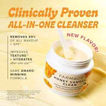 Farmacy Makeup Remover Cleansing Balm - Honey Vanilla Waterproof Makeup Remover & Oil Based Cleanser...