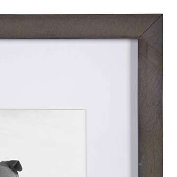 DesignOvation Gallery Wood Photo Frame Set for Customizable Wall Display, Charcoal Gray 11x14 matted to 8x10, Pack of 4