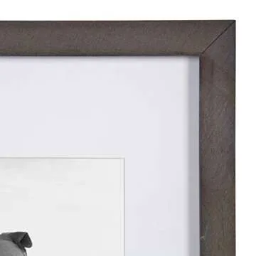 DesignOvation Gallery Wood Photo Frame Set for Customizable Wall Display, Charcoal Gray 11x14 matted to 8x10, Pack of 4