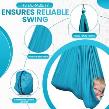 Sensory Swing for Kids | 360° Hardware Indoor | Therapy Tool for Special Needs Snuggle Grey Cuddle Hammock Gray Swing | for Children with Autism, ADHD, Aspergers, Sensory Integration