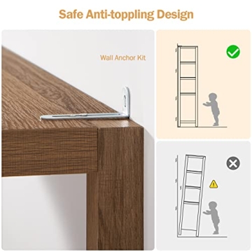 SICOTAS Stylish 5 Tier Bookshelf for Home Storage