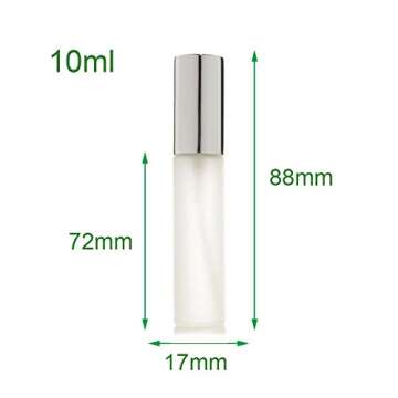 Enslz 6 pcs Frosted Fine Mist 10ml1/3oz Atomizer Glass Bottle Vial Spray Refillable Fragrance Perfum...