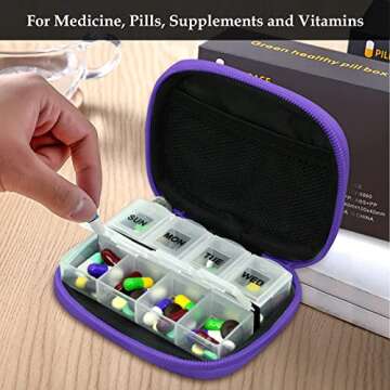 Stylish Serfeymi Travel Pill Organizer Case for Medicines