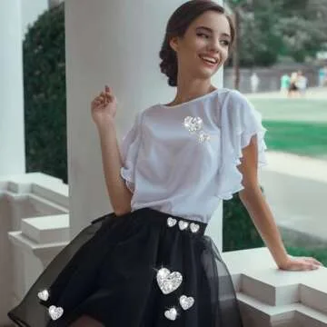 Rhinestone Heart Patches for Stylish Clothing Repair