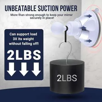 MIRRORVANA Fogless Shower Mirror for Shaving with Upgraded Suction, Anti Fog Shatterproof Surface and 360° Swivel - 6.3" x 6.3"