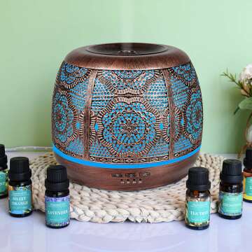 500ML Essential Oil Diffuser with 4 Essential Oils